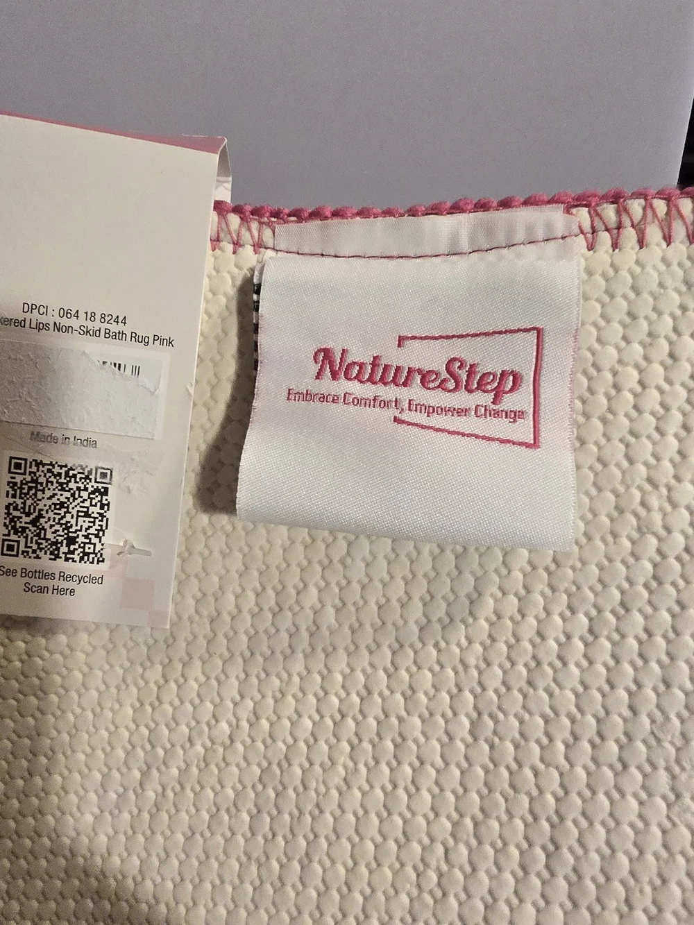 aden + anais Pink and Dark Pink Checkered Bath Mat